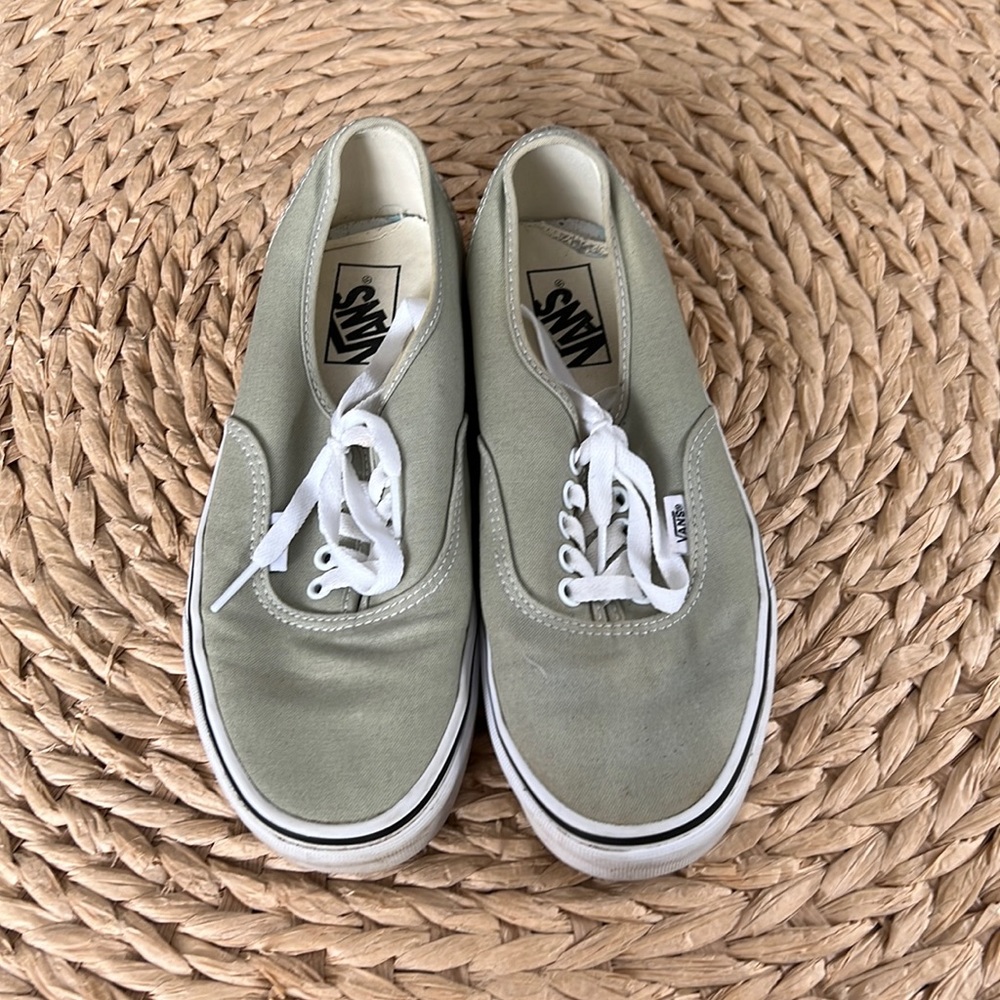Green lace up Vans